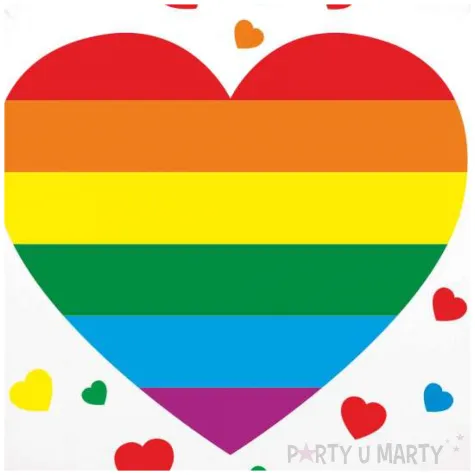 dekoracja na pride month parade rownosci balon foliowy lgbt teczowe serce bialy 18 rnd