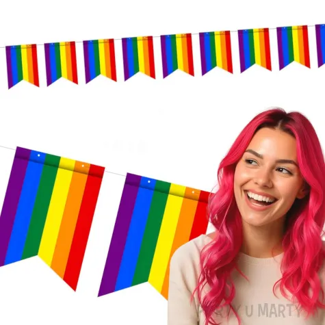 dekoracja na pride month parade rownosci baner girlanda teczowe flagi lgbt 3 6m