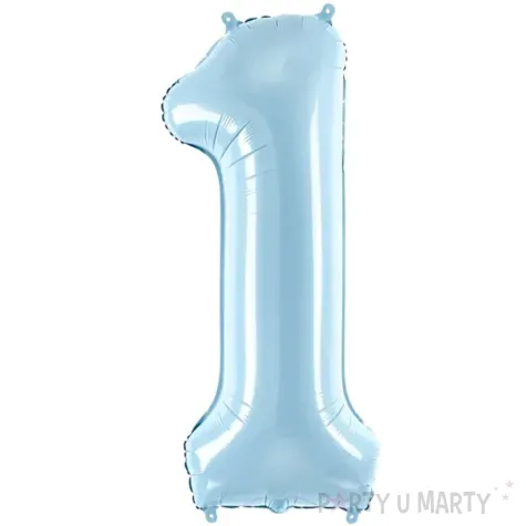 dekoracja na roczek dla chlopca balon foliowy cyfra 1 blektiny partydeco 34 dgt