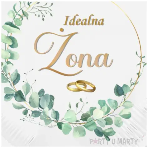 dekoracja na rocznice slubu wesele balon foliowy serce idealna zona bialy 18 hrt