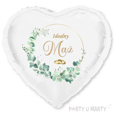 dekoracja na rocznice slubu wesele balon foliowy serce idealny maz bialy 18 hrt