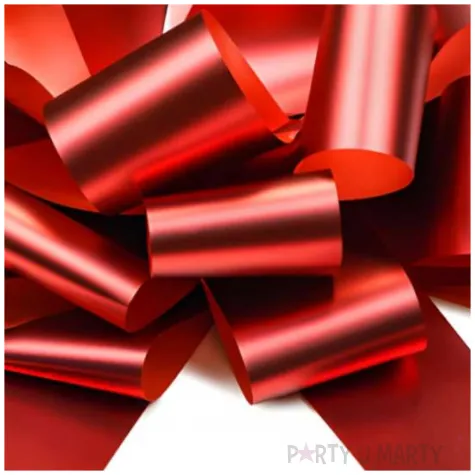 dekoracja na samochod kokarda czerwony partydeco 30 cm