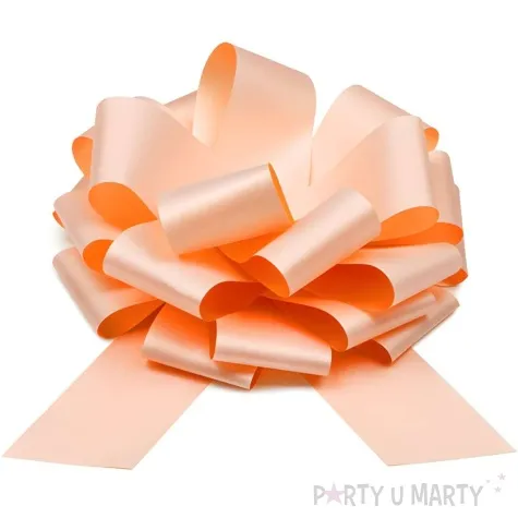 dekoracja na samochod kokarda rozowy pudrowy partydeco 30 cm