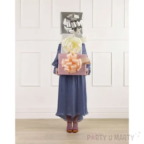 dekoracja na samochod kokarda rozowy pudrowy partydeco 30 cm