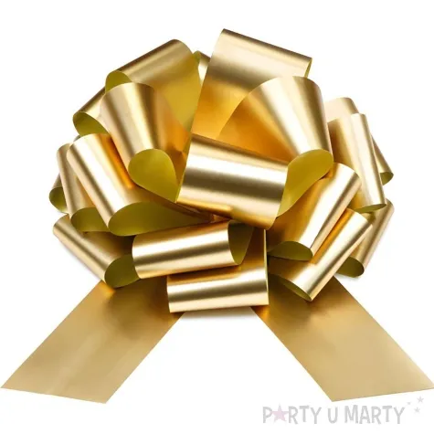 dekoracja na samochod kokarda zloty partydeco 30 cm