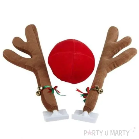 dekoracja na samochod rogi i nos renifera kraszek