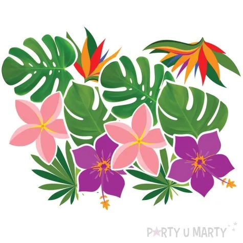 dekoracja na sciane hawaii party congee 12 szt