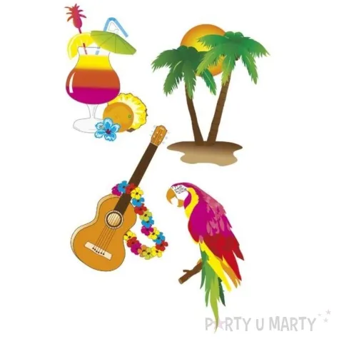 dekoracja na sciane hawajskie party boland 4szt