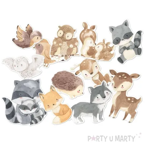 dekoracja na sciane lesne zwierzatka congee 12 szt