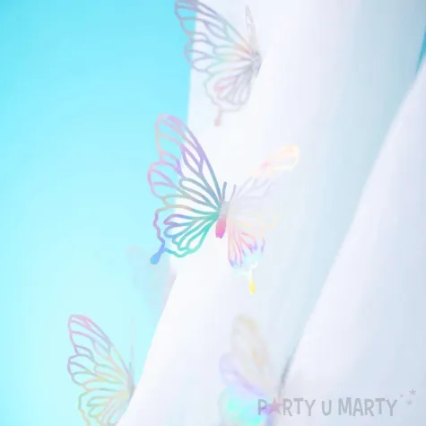 dekoracja na sciane motylki 3d azurowe opalizujace partypal 12 szt