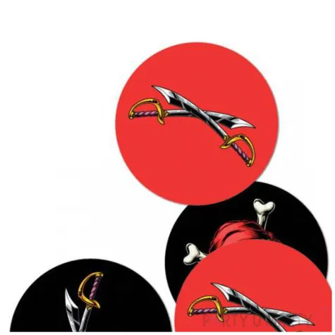 dekoracja na sciane pirat czerwony czarny congee 12 szt