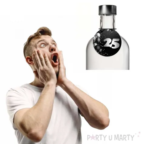 dekoracja na srebrne gody rocznice slubu urodziny zawieszki na alokohol liczba 25 10 szt