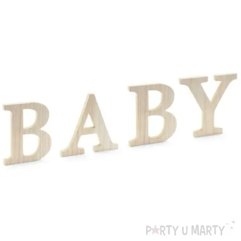 dekoracja na stol baby shower baby drewno naturalne partydeco 16 5 21 5 x 19 5 cm