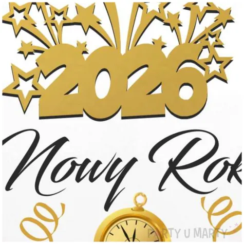 dekoracja na sylwestra balon foliowy szampanski nowy rok 2026 bialy 18 rnd