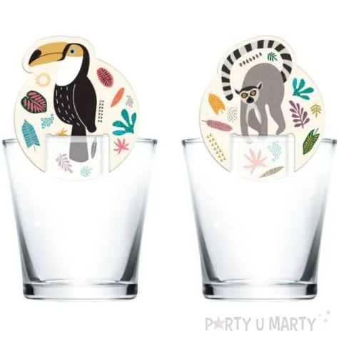 dekoracja na szklanke zoo folat 6 szt