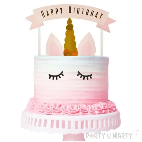 dekoracja na tort jednorozec happy birthday godan