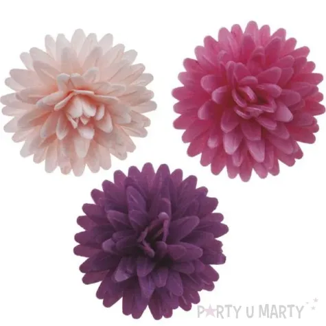 dekoracja na tort kwiat georginia rozowo fioletowa dekora 12 szt