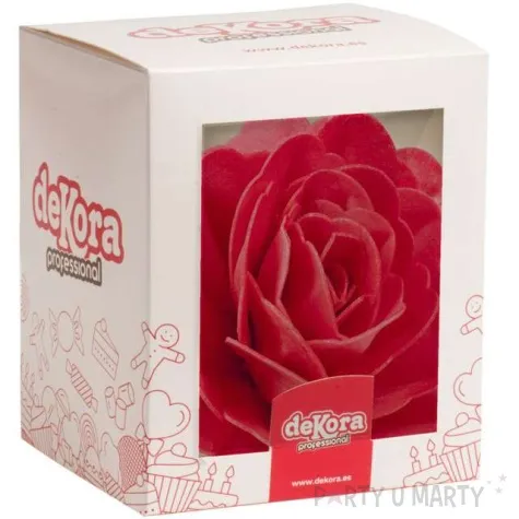 dekoracja na tort kwiat roza czerwona dekora 12 5 cm