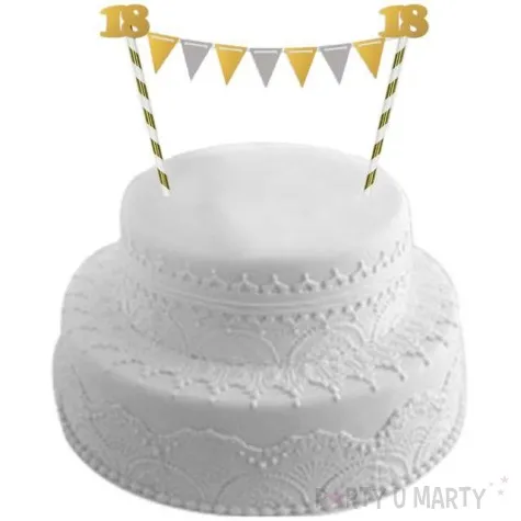 dekoracja na tort slomkowa urodziny 18 zlota