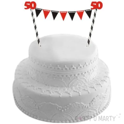 dekoracja na tort slomkowa urodziny 30 czerwona