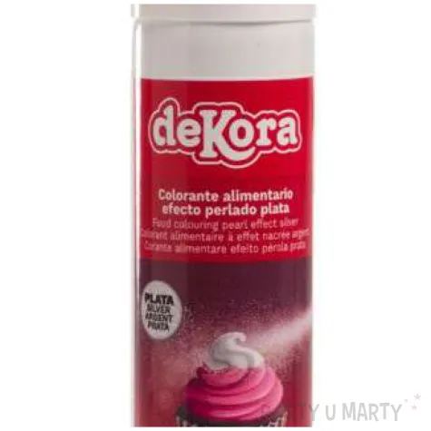 dekoracja na tort spray spozywczy srebrny dekora 100 ml