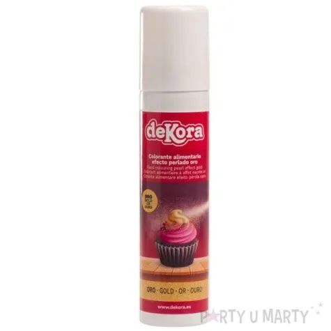 dekoracja na tort spray spozywczy zloty dekora 100 ml