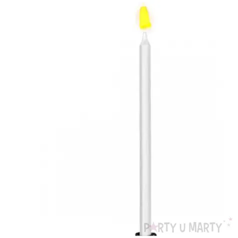 dekoracja na tort swiecznik liczba 18 brokatowa biala swieczka czarny