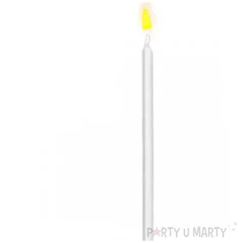 dekoracja na tort swiecznik liczba 40 biala swieczka zloty