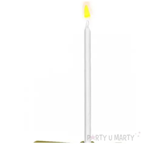 dekoracja na tort swiecznik liczba 50 biala swieczka zloty