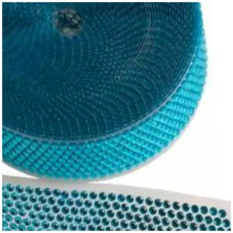 dekoracja na tort tasma z cyrkoniami blekitna dekora 1m