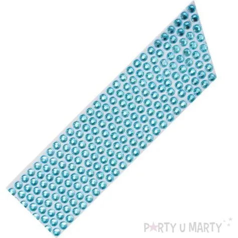 dekoracja na tort tasma z cyrkoniami blekitna dekora 1m
