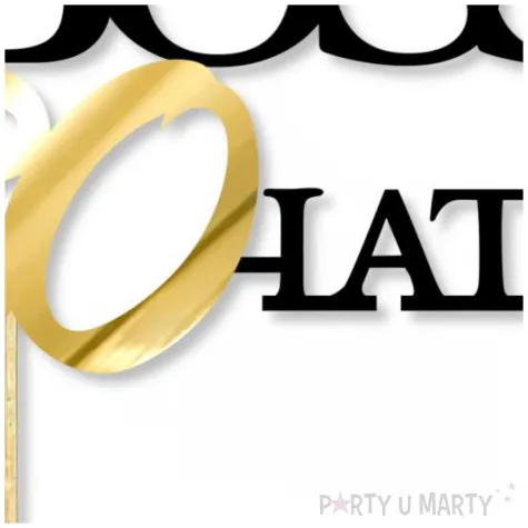 dekoracja na tort topper papierowy bosski 30 latek zloto czarny 16 cm