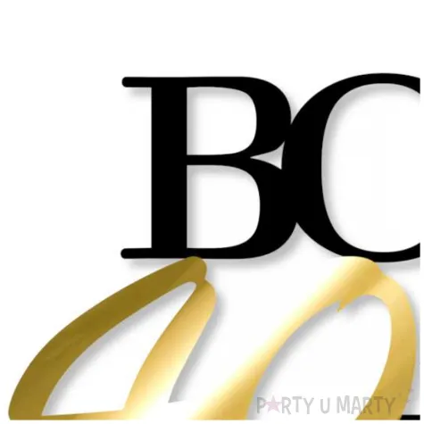 dekoracja na tort topper papierowy bosski 40 latek zloto czarny 16 cm