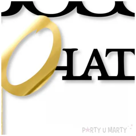 dekoracja na tort topper papierowy bosski 60 latek zloto czarny 16 cm