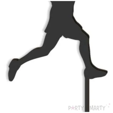 dekoracja na tort topper sprinter biegacz czarny akryl 8x17 5 cm