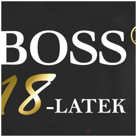 dekoracja na urodziny balon foliowy bosski 18 latek czarny prezent osiemnastka 18 rnd