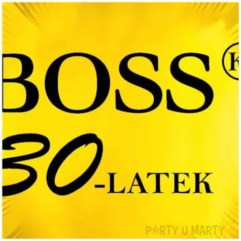 dekoracja na urodziny balon foliowy bosski 30 latek zloty prezent do girlandy 18 rnd