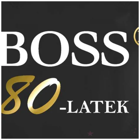 dekoracja na urodziny balon foliowy bosski 80 latek czarny prezent do girlandy 18 rnd