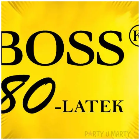 dekoracja na urodziny balon foliowy bosski 80 latek zloty prezent do girlandy 18 rnd