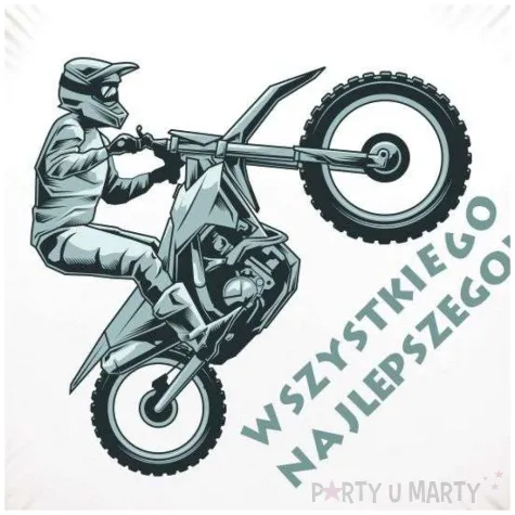 dekoracja na urodziny balon foliowy cross motocykl bialy do girland 18 rnd