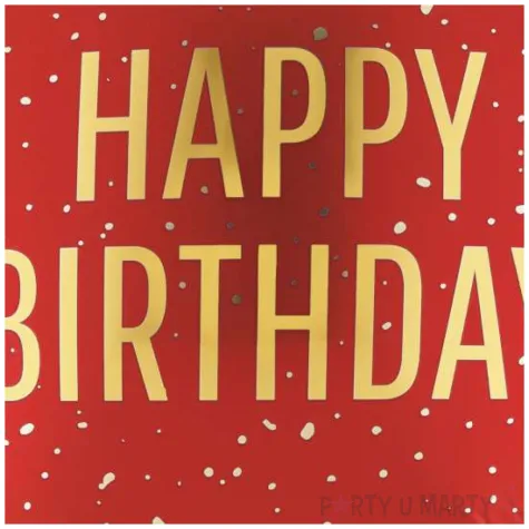 dekoracja na urodziny balon foliowy happy birthday czerwony matowy do girland 18 rnd