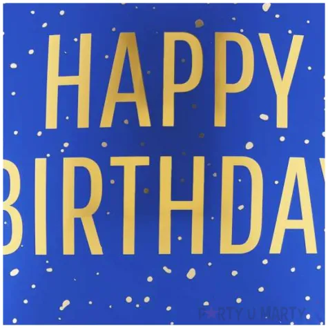 dekoracja na urodziny balon foliowy happy birthday granatowy matowy do girland 18 rnd