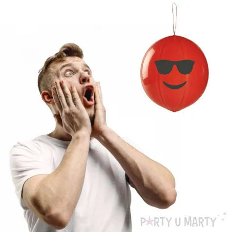 dekoracja na urodziny dzien dziecka balony wiszace usmiechy czerwone pastelowe 12 50 szt