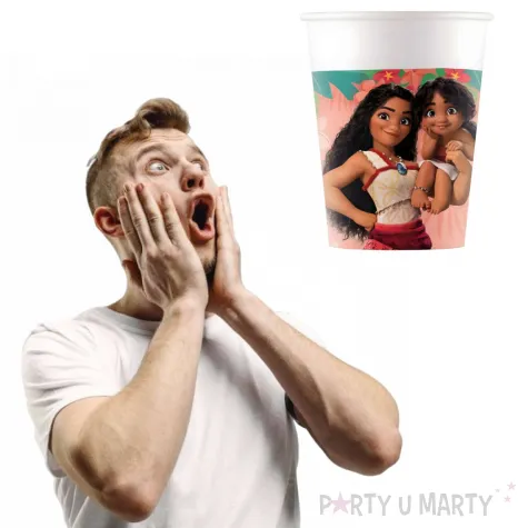 dekoracja na urodziny dzien dziecka kubeczki papierowe vaiana moana 200 ml 8 szt