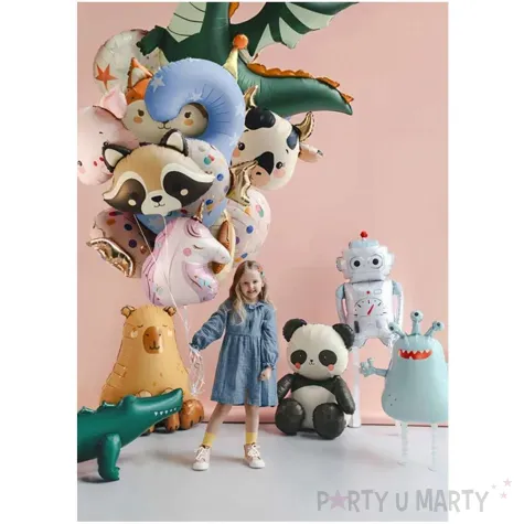 dekoracja na urodziny dzungla party balon foliowy stojacy urocza panda 37 shp