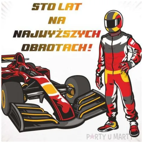 dekoracja na urodziny fana wyscigow balon foliowy formula 1 sto lat 18 rnd