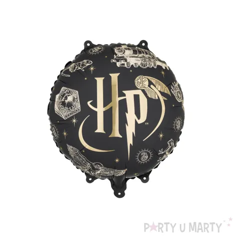 dekoracja na urodziny halloween balon foliowy harry potter hp do girland czarny zloty 18 rnd