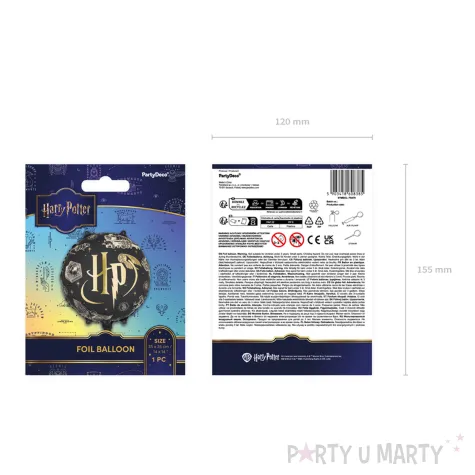 dekoracja na urodziny halloween balon foliowy harry potter hp do girland czarny zloty 18 rnd