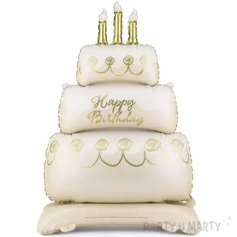 dekoracja na urodziny metrowy stojacy balon foliowy tort urodzinowy happy birthday 57