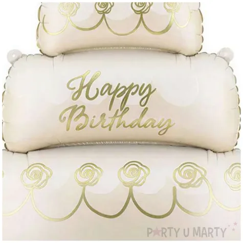 dekoracja na urodziny metrowy stojacy balon foliowy tort urodzinowy happy birthday 57